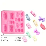 Candy bow theme silicone mould