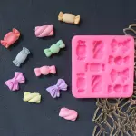 Candy bow theme silicone mould