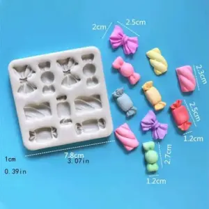 Candy bow theme silicone mould
