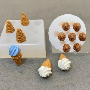 2 pcs Cone and swirl silicone mould