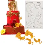 Baroque Scroll Relief Cake Boarder Silicone Fondant mould