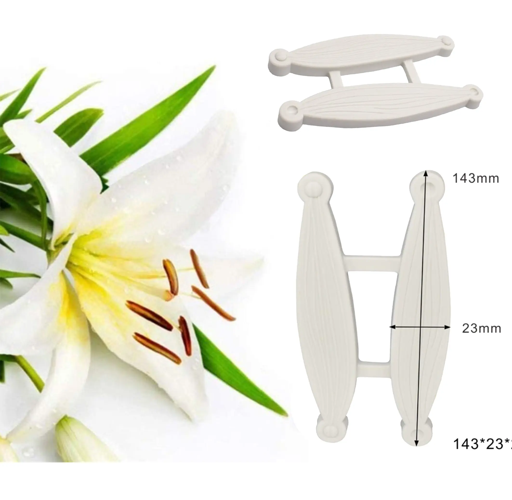 Lily Flower Leaf Press veiner mould style 2
