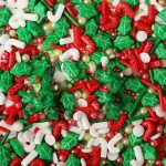 Christmas holly leaf theme Sprinklers 100gm