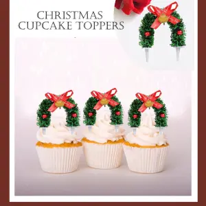 3 pcs Christmas theme cupcake topper