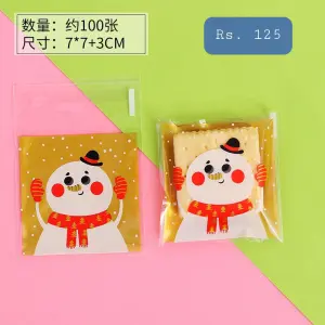 Christmas Themed Snowman 100pcs Cookie Candy Sleeve