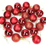 24pcs Christmas Ball Decorations Christmas Tree Anti-fall Christmas Decorations Hanging Balls Holiday Wedding Party