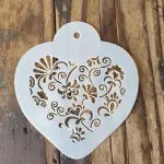 1 pcs Floral Heart icing stencil