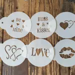 6 pcs Love heart theme be mine icing stencil