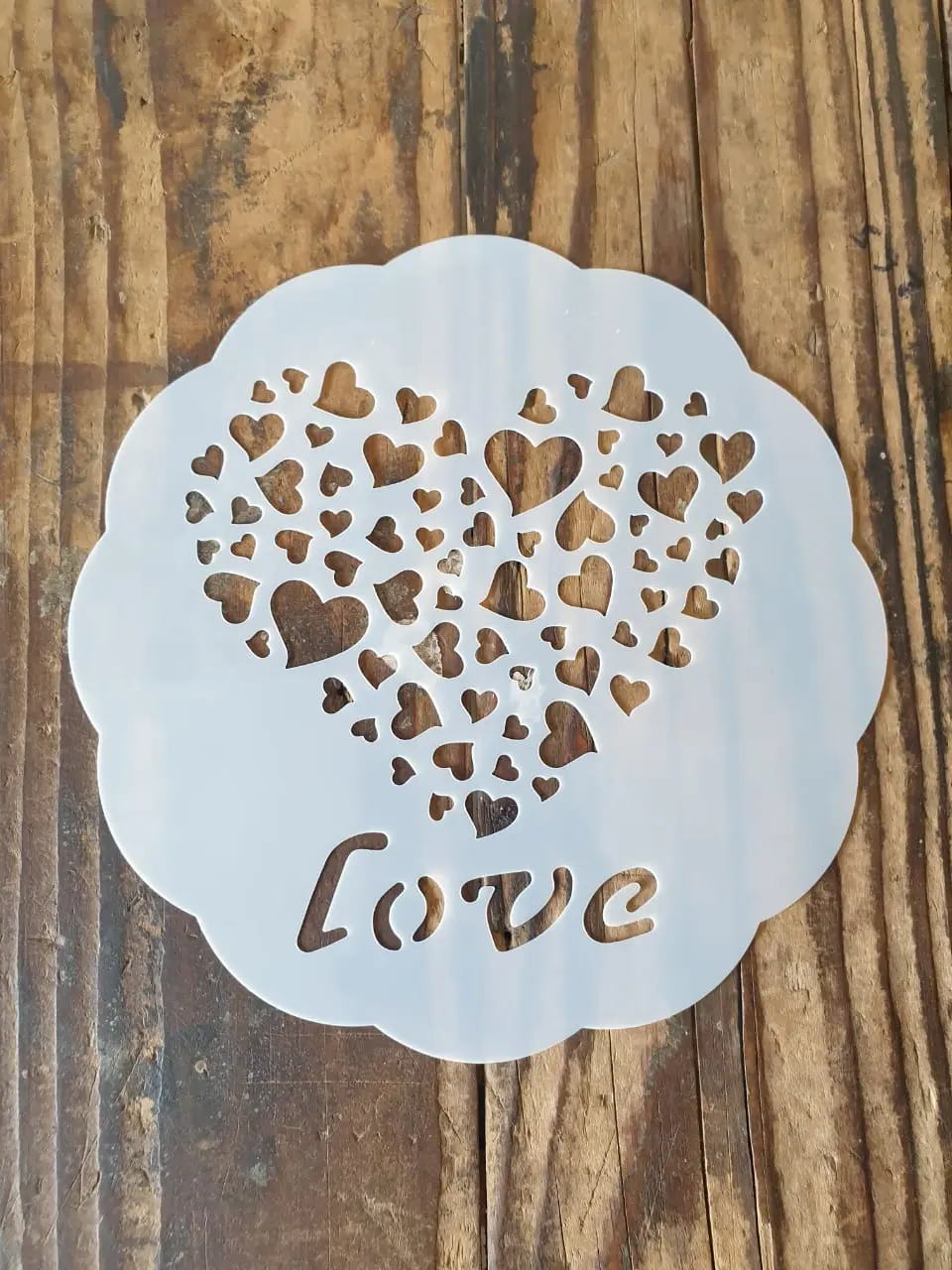 1 pcs heart shaped love icing stencil