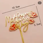 Mothers day topper with coloured acrylic rose cake topper