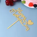 happy mothers day with heart acrylic cake topper