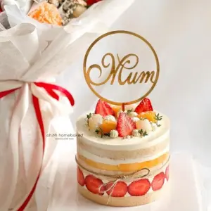 Round mom cake topper