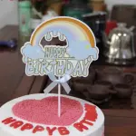 1 pcs Happy birthday rainbow theme cake topper
