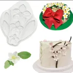 Hellebore Christmas Rose Delicate Flower with Leaves Silicone Mould