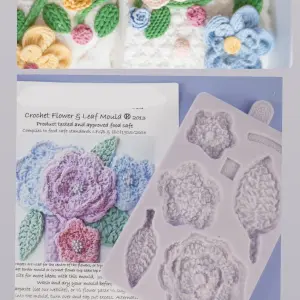 Crochet Large Flower and leaf silicone Mould