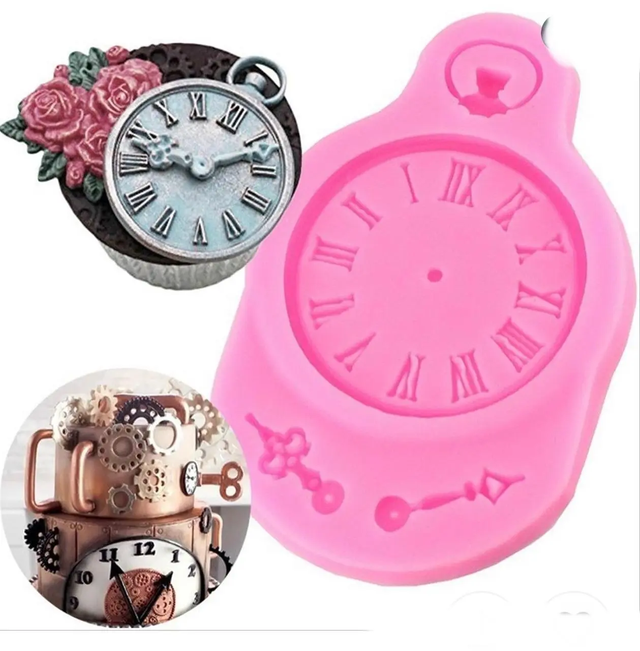 Vintage clock classic silicone mould