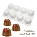 8 Cavity 3DFlower Pumpkin shape Silicone Mould for Cheesecake/Jelly/Brownnie/Soap/Candle