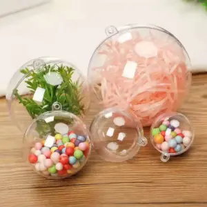 Clear round plastic small gift box size 5 cm