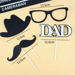 4 pcs Happy fathers day theme cake cupcake topper set style 2