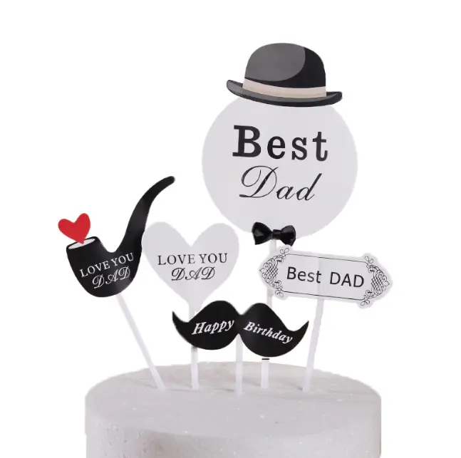 Best dad father theme cake cupcake topper set
