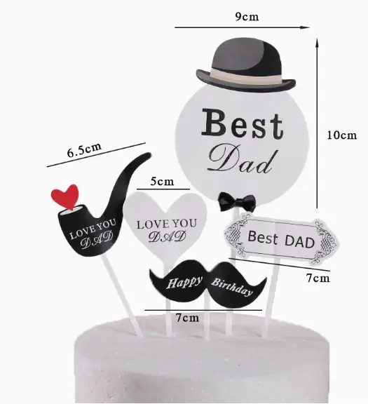 Best dad father theme cake cupcake topper set