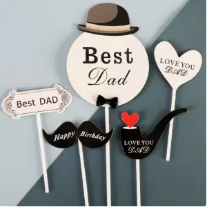 Best dad father theme cake cupcake topper set