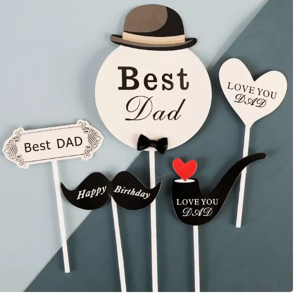 Best dad father theme cake cupcake topper set
