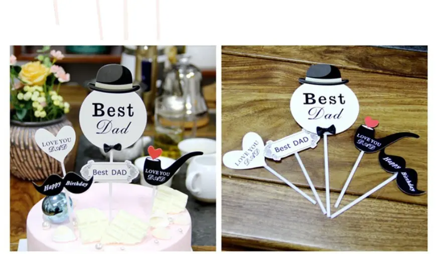 Best dad father theme cake cupcake topper set