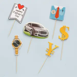 Fathers Day Luxury theme cake cupcake topper set