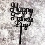 Happy Fathers day cake topper Style 24 (Black)