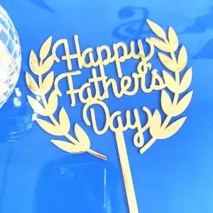 Happy fathers day cake topper Style 13 (Gold)