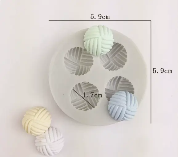 Mini small cheese whistle sugar yarn ball silicone mould