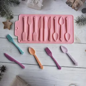 Spoon Fork Knife Chocolate Silicone Mould