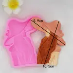Lady wearing Large hat silicone mould