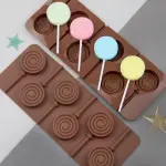 6 cavity Spiral Lollipop Cake pops Silicone Mould