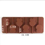 6 cavity Double heart Lollipop Cake pops Silicone Mould