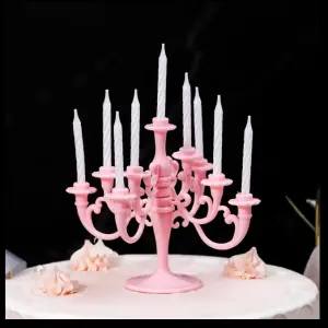 Chandelier Birthday cake candles (Pink)