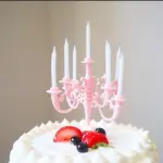 Chandelier Birthday cake candles (Pink)