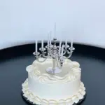 Chandelier Birthday cake candles (Silver)