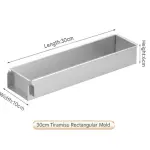 Rectangle Oven Tray, Adjustable Cake Mould Non-Stick Tiramisu Baking Pan with Removable Side Part, Aluminum Baking Trays for Cake, Mousse, Bread and Tiramisu