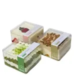 Transparent Acrylic Dessert Square Tub With Lid (Pack of 5) | Clear Tiramisu Cups for Layered Desserts, Mousse & Cake Packaging Cake Decor (small)