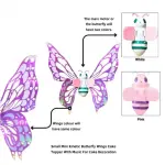 Small Mini Kinetic Butterfly Wings Cake Topper With Music For Cake Decoration