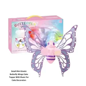 Small Mini Kinetic Butterfly Wings Cake Topper With Music For Cake Decoration
