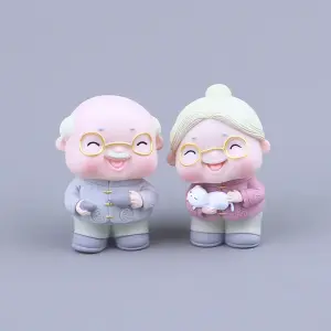 Grand Parents miniature cake toy set of 2 pcs ( grand mother and grand father)