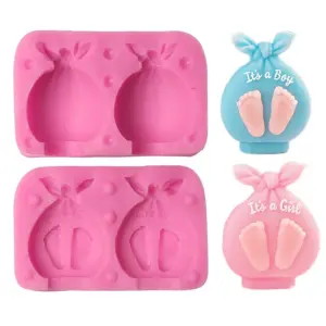baby shower baby feet theme silicone mould
