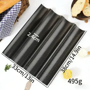 4 Gutter Perforated Non-Stick Baguette Pan
