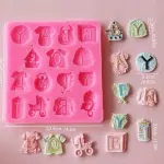 Baby Shower Theme Silicone Mould for Fondant, Chocolate & DIY Crafts
