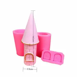 3D Castle Tower Silicone Mould for Fondant, Chocolate & DIY Crafts