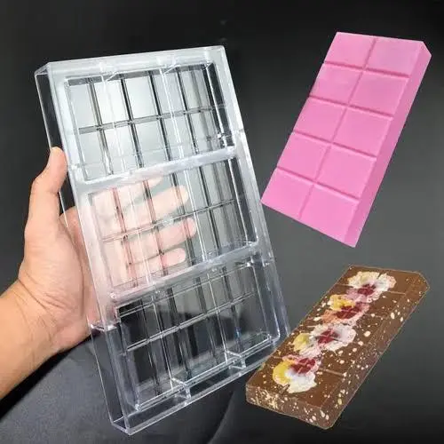 Polycarbonate Deep Kunafa Chocolate Bar Mould 6x3 Inch for Dubai Chocolate Bars