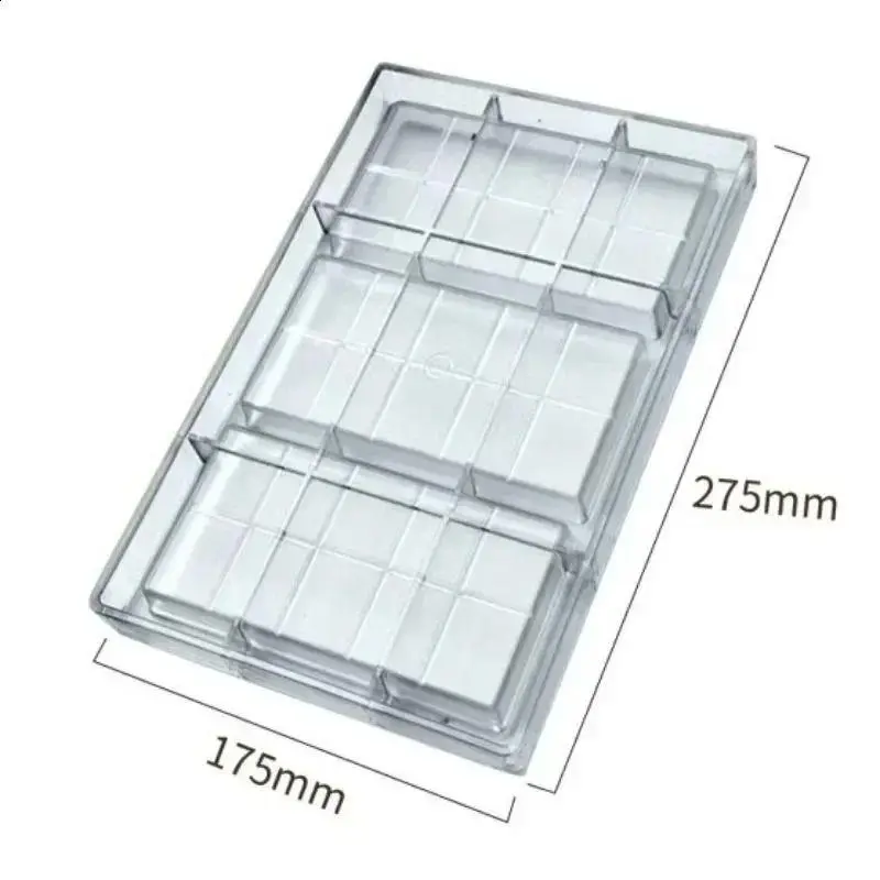 Polycarbonate Deep Kunafa Chocolate Bar Mould 6x3 Inch for Dubai Chocolate Bars